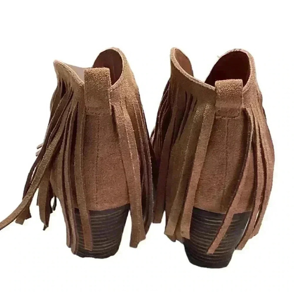 Coconuts by Matisse Lambert Women 8.5 Suede Fringe Western Ankle Boots Brown - Picture 5 of 9